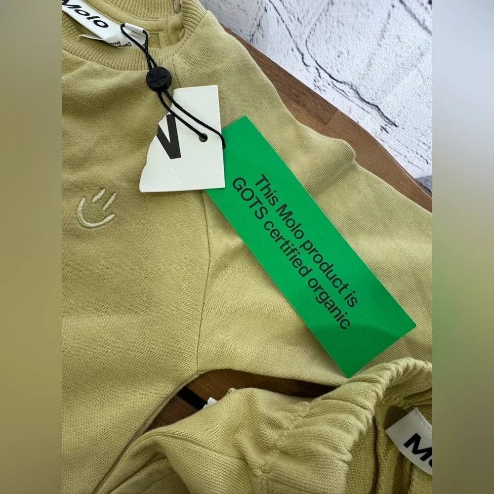 Molo Kids Yellow/Green Sweatshirt & Shorts Set NWT